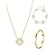 Yotlein 3 Pezzi Four Leaf Clover Jewellery Set, Placcati Oro 18 Carati, Bracciale Don-na Oro con Zirconi Cubici da Donna, Bracciale con Trifoglio Fortunato da Donna, Regalo per Donne e Ragazze