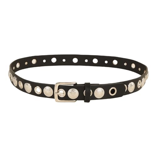 Grommet Waist Belt Punk Floral Charm Skinny Chain for Cowgirl Buckle Modern Waistband Waist Chain Studded Belt