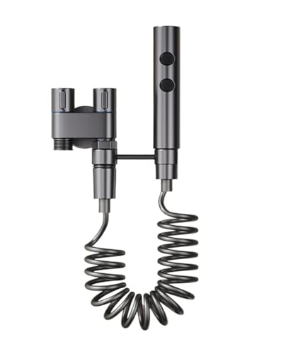 Rubinetti da Cucina, Doccia igienica for bagno, WC, bidet, soffione doccia, doppia valvola ad angolo di uscita, uno in due, spruzzatore for la pulizia 'acqua(Szary)