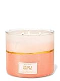 Bath and Body Works White Barn Vanilla Peach Tea 3 Wick Candle 14.5 Ounce Pink Layered Label