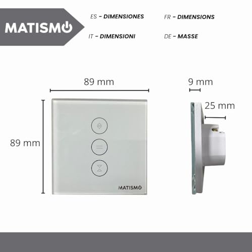 MATISMO Motor persiana wifi para eje de 40 mm - Motor tubular cableado e Interruptor con wifi - imagen 3