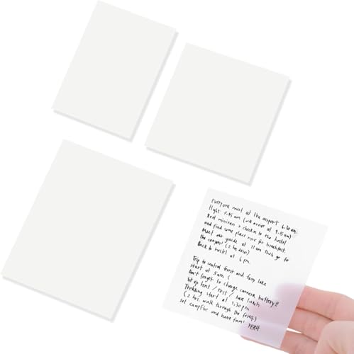 Clear Sticky Notes Transparent Self-Adhesive: 200 Sheets 3 Sizes Transparent Post it Notes - Waterproof Removable Sticky Note Set for Book Annotations - Study Office School Supplies