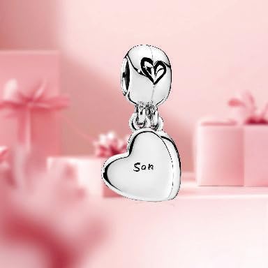 Mom Heart Family Charms Bead for Bracelets and Necklaces 925 Sterling Silver For Women Jewelry Present4