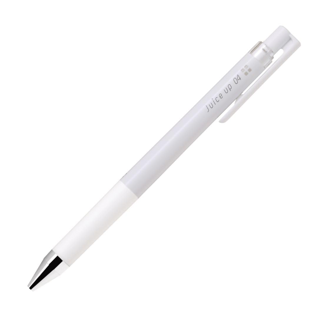 juice up 04 Retractable White Gel Ink Pen, Ultra Fine Point 0.4mm, Value Set of 5 (Juice White)