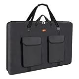 TreochtFUN Art Portfolio 23 X 31in - Portfolio Case A2 Heavy duty Portfolio Folder for Artwork With Shoulder Strap, Art Supply Bag For Large Painting Board Supplies (Black)