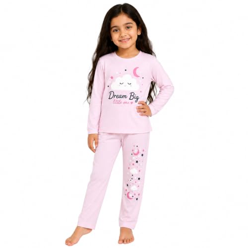 Image of NammaBaby Girl's Soft Cotton Night Suit (Printed T-Shirt & Pant Set /Girls Night Dress /Nightwear) Pack of 1