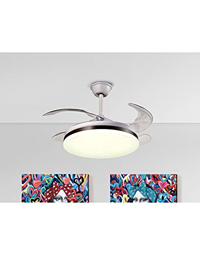 Ventilador de Techo LED CCT 2x36W VENTO Schuller Blanco Mate y Bronce 4 Aspas Ø50 100cm