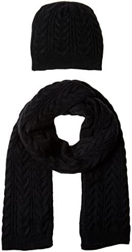 Amazon Essentials Women's Cable Knit Hat and Scarf Set