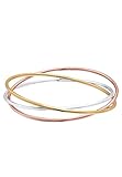 Elli PREMIUM Armband Damen Armreif Dreifach Verschlungen Klassisch Tri-Color in 925 Sterling Silber Rosé-Vergoldet
