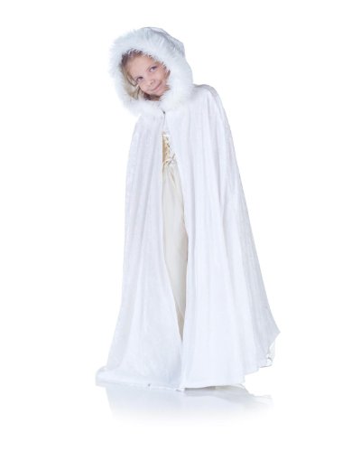 Capa de princesa blanca con capucha para niñas talla única miniatura 3