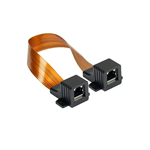 Good Connections RJ45 Ethernet LAN Tür-/Fensterdurchführung - High-Quality, extrem flach - beidseitig RJ45-Buchse - Gesamtlänge inkl. Stecker 25 cm, flexible Länge 18 cm