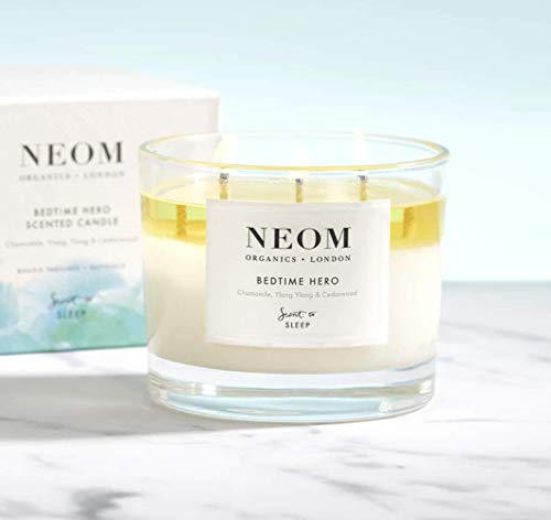 Neom- Bedtime Hero Scented Candle, 3 Wick | Chamomile & Ylang Ylang | Essential Oil Aromatherapy Candle | Scent To Sleep #TOP3