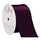 Offray Berwick 2.25' Wide Double Face Satin Ribbon, Eggplant Purple, 10 Yds