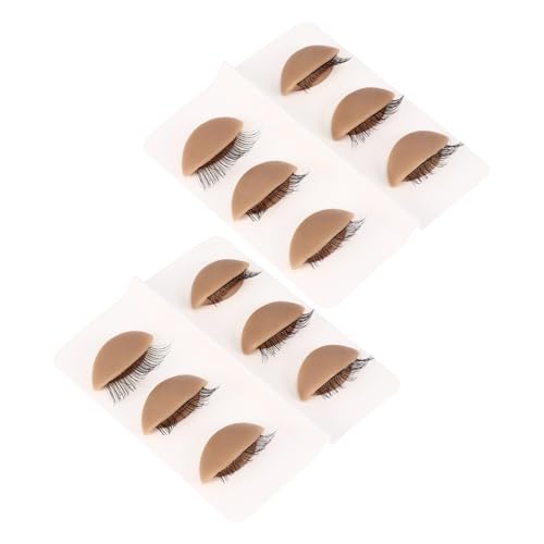 OHPHCALL Natural Eyelash Lashing Practice Kit 6 Pairs Silicone Eyelid Replacement for Makeup