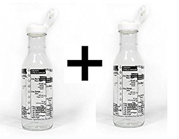 Set de 2 bouteilles à vinaigrette Norpro en verre à secouer avec recettes