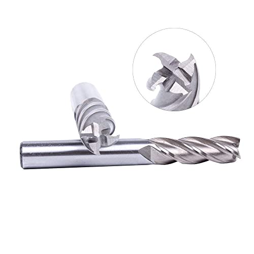 Image of 6pcs 1 /2 inch 1 /8 inch 3 /16 inch 1 /4 inch 5 /16 inch 5 /8 inch Carbide End Mills Set-high Speed Steel HSS 4 Flute Straight End Mill Cutter