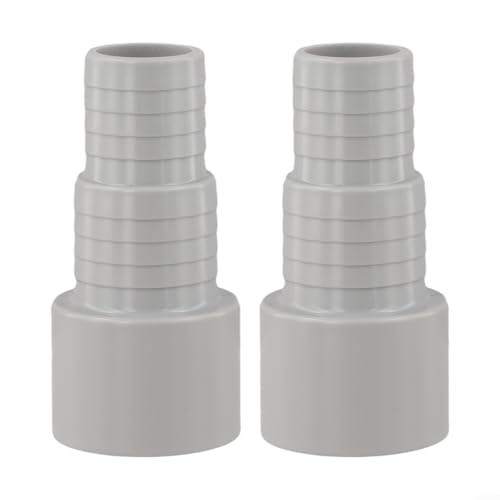 Lot de 2 adaptateurs de tuyau de pompe de piscine de 50 mm pour tuyaux de 32 mm et 38 mm ID pour tuyaux Construction ABS pour systèmes de piscine standard