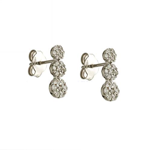 Orecchini in Oro Bianco 18kt 750/1000 con Zirconi