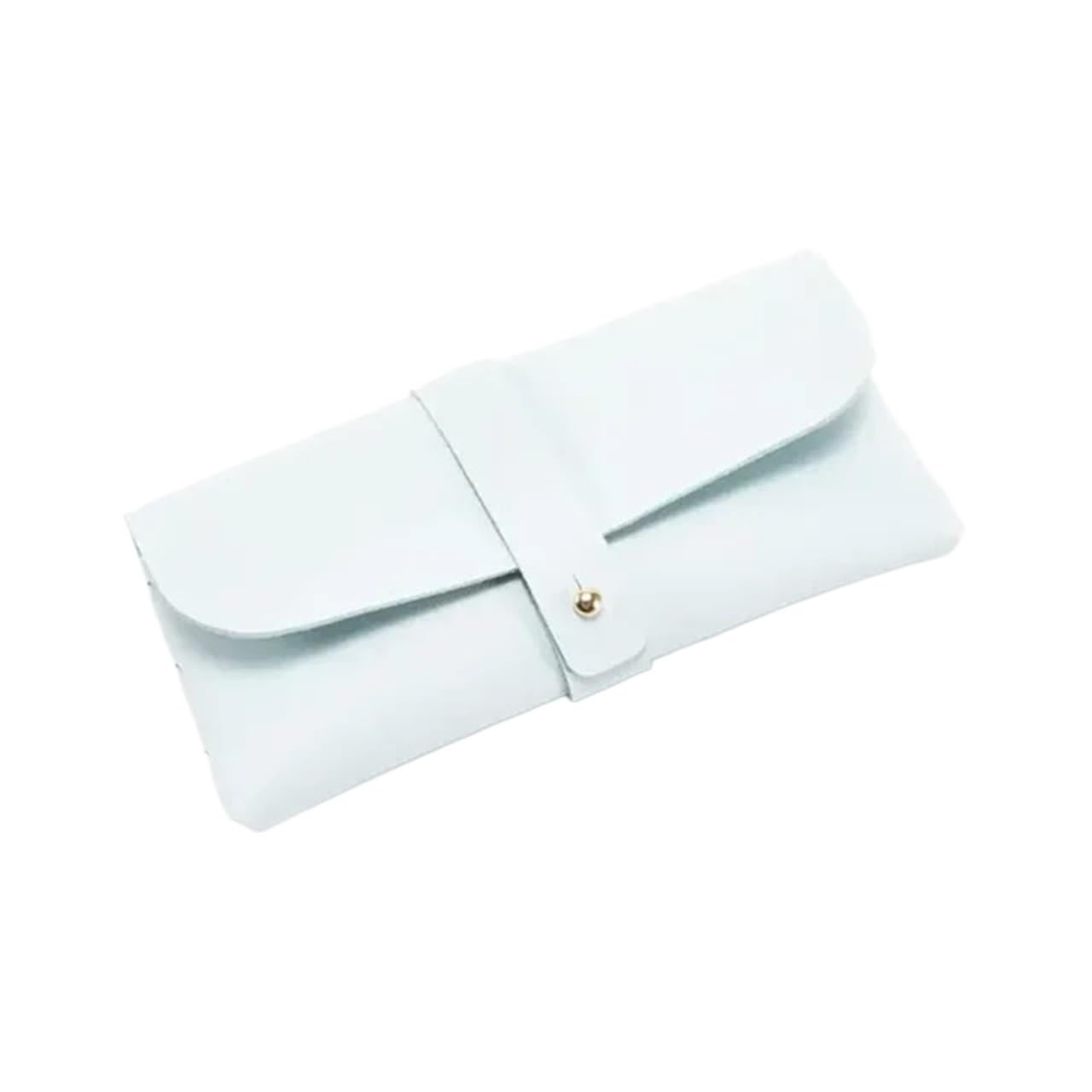 Etuis à Lunettes Sac à lunettes en cuir souple, 2 pièces, étui de protection for lunettes, boîtes de lunettes de soleil portables for femmes et hommes, accessoires Avec Doublure Souple(Light blue)
