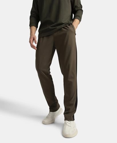 Image of Jockey AM75 Men Super Combed Cotton Rich Slim Fit Trackpant with Zipper Media Pocket