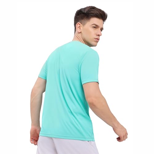 Image of TECHNOSPORT Men's Slim Fit Polyester Activewear Sports T-Shirt with Moisture-Wicking Comfort for Workout, Running & Gym