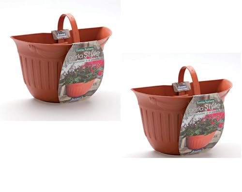  Bama gerla 2 pezzi Style Wall pot set, 26 x 14 x 16 cm, Terracotta, 26x14x16 cm