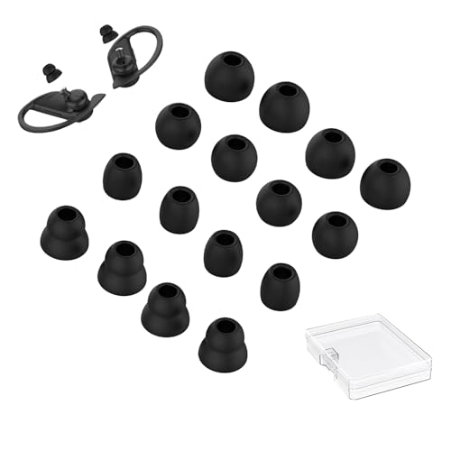 8 Pairs Replacement Eartips Silicone Earbuds for Beats Powerbeats Pro Earphone, Secure Fit, Waterproof and Sweatproof (Black)