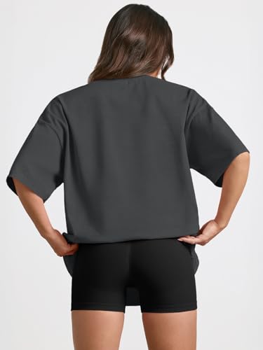 Image of Trendy Queen Womens Oversized T-Shirts Short Sleeves Workout Tops | Casual Summer Gym Tees Plus Size Fashion Clothes 2026