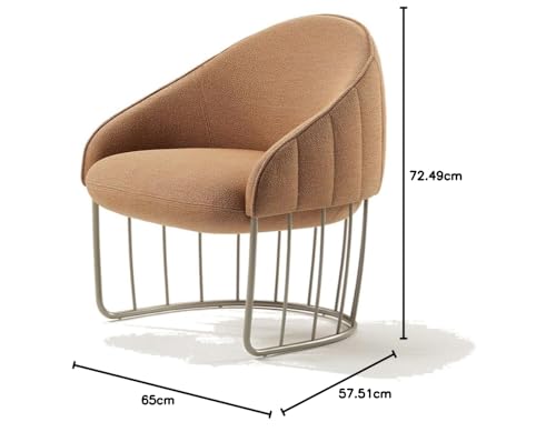 Image of Lounge Chair for Living Room Fabric Leatherette with Metal Base in Gril Design, Backrest Support Accent Chair for Home & Office Outdoor & Indoor Furniture