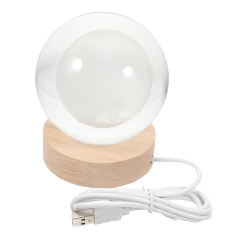 NUOBESTY Sfera Luce con Base Elegante Luce Decorativa per Camera Dei e Rilassante Illuminazione USB con Incisione Cristallo