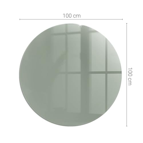 Placa de cristal para chimenea gris verdoso de 100 cm circular 3