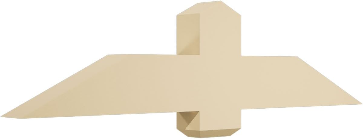 48"W x 12"H x 4"D x 6"F, 6/12 Pitch, Eugene Signature Urethane Gable Bracket, Primed Tan