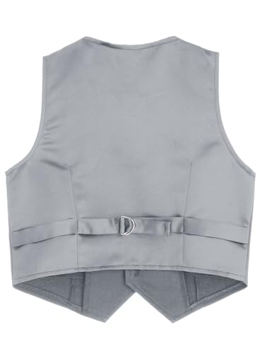 Kids Vest for Boys Formal Suit Vest V Neck Button Down Waistcoat Wedding Outfit4