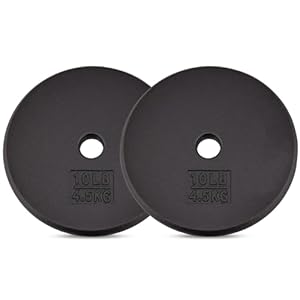 Yes4All Standard 1″ Cast Iron Weight Plate – Ideal for Strength Training – Multiple Weight: 5LB to 25LB (Single & Set of 4)