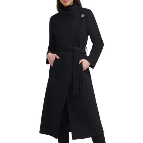 Manteau en laine Kenneth Cole en tweed élégant pour femme chic