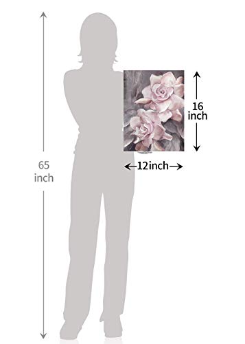 Lamplig Flowers Canvas Wall Art Floral Prints Pink And Gray Rose Pictures Modern Paintings Romantic Artwork For Bedroom Bathroom Office Living Room Home Room Wall Decor 12X16 Inch #TOP5