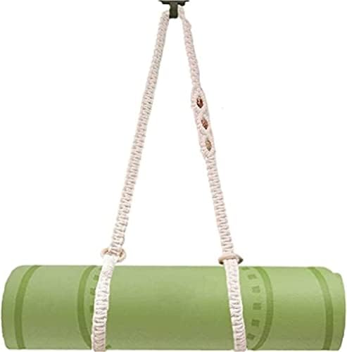 TIPFIT Yoga Mat Strap - Adjustable Yoga Mat Straps for Carrying, Handmade Yoga Mat Carrier, Handwoven Boho Yoga Strap - Durable Boho Style Macrame [MAT NOT Included] (White with bead)