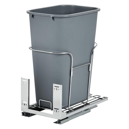 Poubelle coulissante sous évier fermeture amortie Garvee cadre acier robuste 100 lb 33L