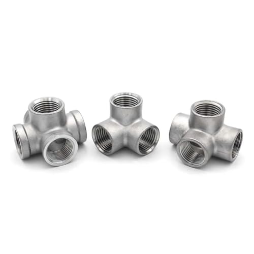 Conector de acero inoxidable 304 de 4 vías con rosca precisa BSP 1/4" 4