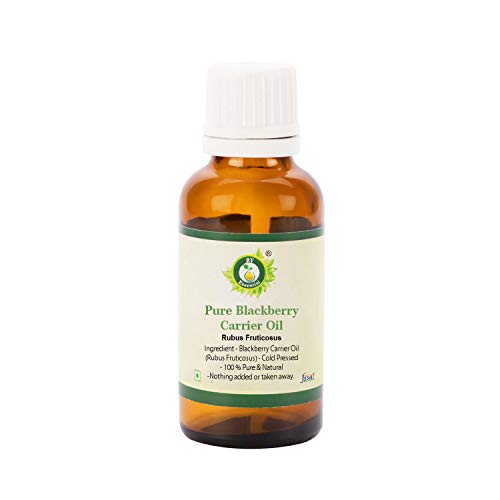 R V Essential Aceite puro portador de moras 30ml (1.01oz)- Rubus Fruticosus (100% puro y natural Prensado en frío) Pure Blackberry Carrier Oil