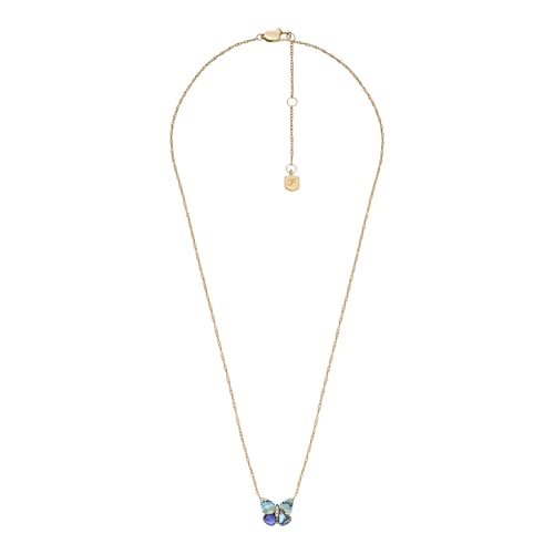 Image of Fossil Women's Gold-Tone Stainless Steel Pendant Chain Necklace for Women