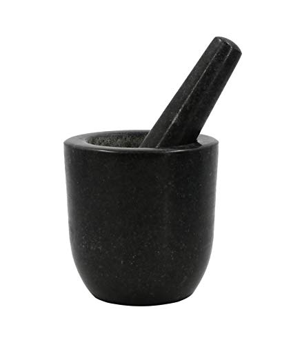 Kota Japan Large Granite Mortar & Pestle Natural Stone Grinder for Spices, Seasonings, Pastes, Pestos and Guacamole - Thumbnail 3
