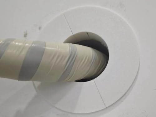 Klima Borusu Delik Kapatma Dekoratif Kapak, 11 cm Çap, Bej ve Beyaz Plastik, Isı Yalıtımı