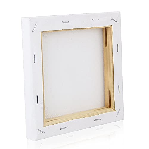 Leinwand 10 Teile/Satz 15 cm weiße Leere kunstbretter Mini gestreckt künstler leinwand kunstbrett acryl ölfarbe Holz +Baumwolle für Artwork malerei 977 (Color : White)