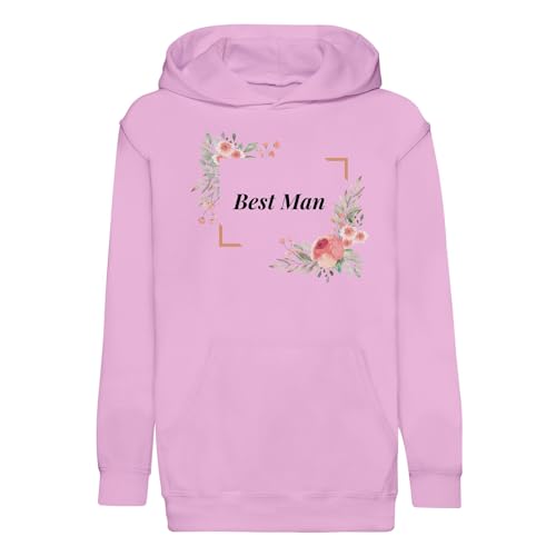 Sweat à capuche enfant Best Man avec cadre floral élégant pour mariage