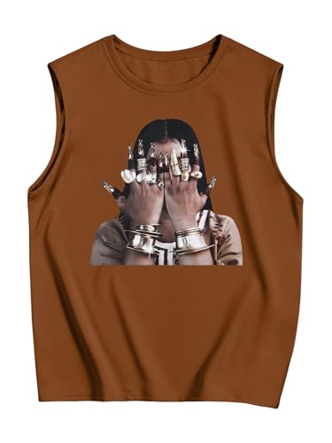 Image of RoseSeek Summer Retro Graphic Tank Top Hippop Streetwear Y2K Tees