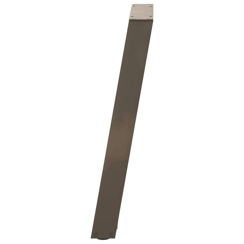 Nogi do konsoli stołowej 2 sztuki ze stali naturalnej 28 x 72-73 cm | Regulowane nóżki, 80 stopni nachylenia, wspornik narożny zapobiegający przewróceniu, śruby w zestawie