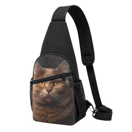 Sac à bandoulière chat marron, sac à dos de voyage et randonnée