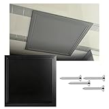 HJZALMI Schiebefenster Universelle Flächenbündige Revisionsklappe, Dekorative Abdeckung Aus Aluminiumlegierung Mit Schrauben, Wandlochabdeckung Für Badezimmerdecken(Schwarz,25x25cm(9.8x9.8in))