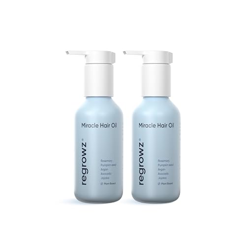 Regrowz Hair Growth Oil 2x 120ml - Rosemary, Argan & Jojoba Oils for Hair Growth & Scalp Care, 60 ml (Pack of 2)
